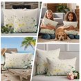 thumbnail image 5 of Yellow Floral Summer Outdoor Waterproof Pillow Covers, Vintage Green Botanical Decorative Square Throw Pillowcase Sofa Cushion Sham for Patio/Couch/Chair, 16"x16" 2 Pack, 5 of 8