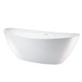 thumbnail image 2 of Vanity Art VA6807 Freestanding White Acrylic Bathtub with Polished Chrome Round Overflow & Pop-Up Drain -  70.9 x 33 x 26.4 in., 2 of 5