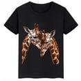 thumbnail image 3 of Ropa infantil con estampado de jirafa, camiseta de algodón de manga corta con dibujos animados para niños y niñas, camisetas deportivas de verano, 3 of 5