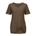 thumbnail image 5 of Lixiuxyad Outfits for Women Women's V Neck Knot Short Sleeve T Shirt, 5 of 5