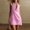 Pink, variant on Uscallm Women Plus Size Halter Mini Dresses Solid Boho Casual Flowy Beach Vacation Mini Dress, Coffee L