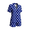 thumbnail image 4 of Goodtrade8 Loungewear for Women Petite Short Sleeve V-Neck Casual Sleepwear Printed Woman Pjs, 4 of 6