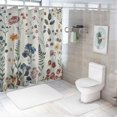 thumbnail image 5 of COMIO  Ink Floral Shower Curtain, Colorful Flower Shower Curtain for Bathroom, Waterproof Fabric Shower Curtain Set, Bathroom Decoration with 12 Hooks, 5 of 5