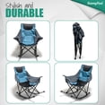 thumbnail image 6 of Sunnyfeel Camping Rocking Chair for Adults, Luxury Padded Recliner, Oversized Folding Rocker Lawn Chair (Blue), 6 of 8
