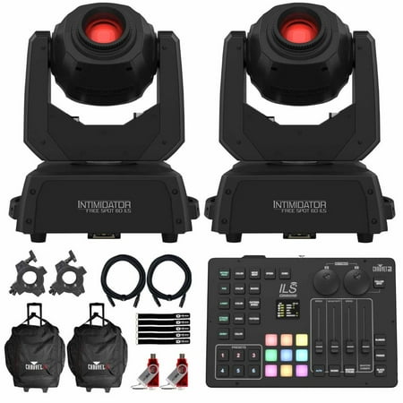 Chauvet DJ Intimidator Free Spot 60 ILS Moving Heads Pair with ILS Command Lighting Controller Package