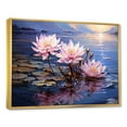 thumbnail image 2 of Designart "Riverside Serenity River Flowers II" Floral Framed Wall Art - Traditional Pink Flower Entryway Framed Wall Art, 2 of 6