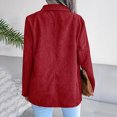 thumbnail image 4 of Leesechin Blazers for Women Classic Solid Color Corduroy Long Sleeves Button Casual Blazer Jacket Tops Coat on Clearance, 4 of 9