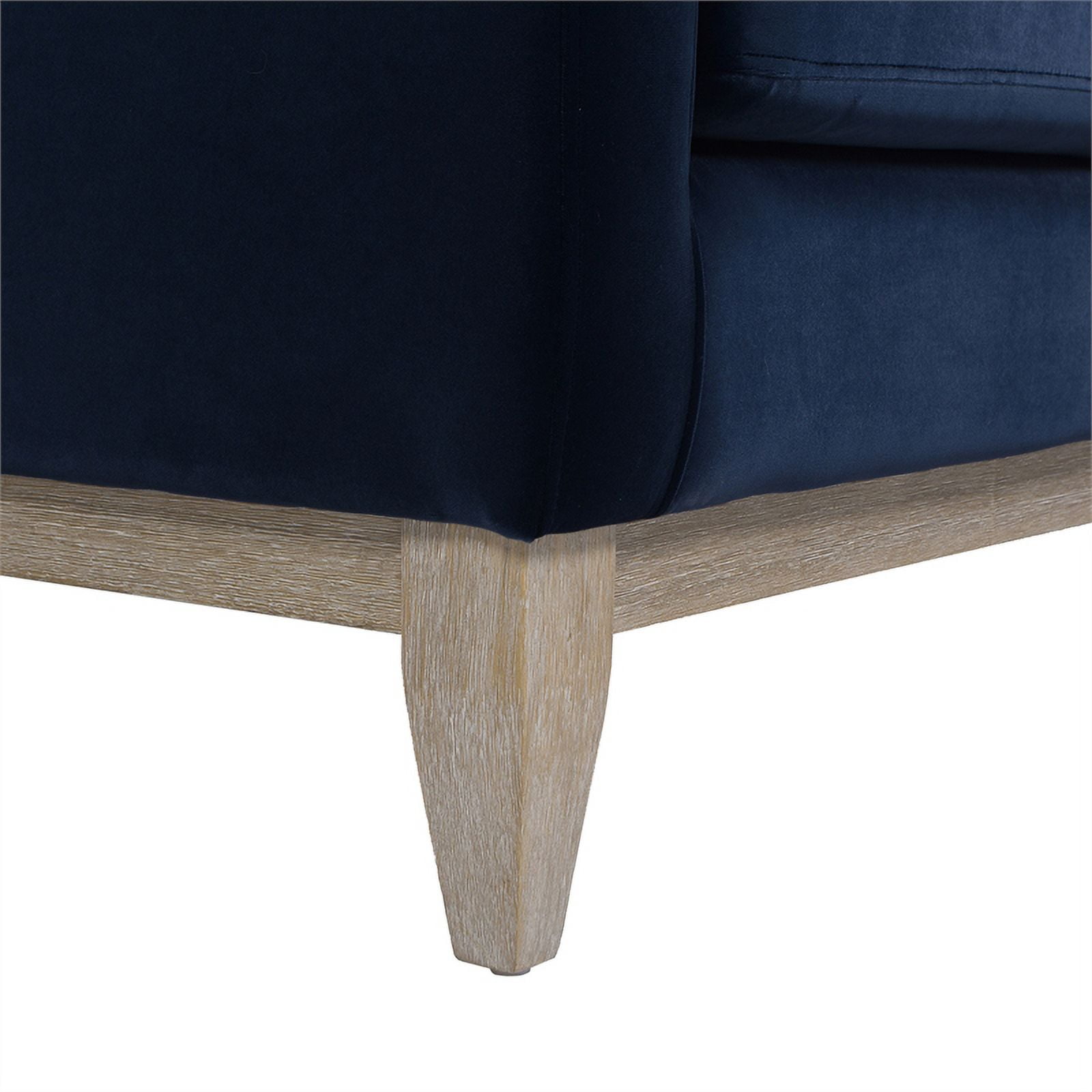 Jennifer Taylor Home Knox 36" Modern Farmhouse Performance Velvet Large Living Room Accent Arm Chair in Dark Navy Blue