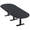 Black Cypress w/Matte Black Base no Electric, variant on 12X4 Modular Racetrack Conference Table With Metal Bases And Electric