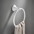 thumbnail image 3 of Toallero redondo de latón para colgar en la pared, soporte para toallas de baño, color blanco, 3 of 5