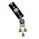 thumbnail image 5 of Black Velvet Hair Clip with Blue Turquoise Tassel Ethnic Style Women's Headwear Elegant Wedding Hair Accessories Ref: 4839, 5 of 5