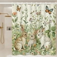 thumbnail image 2 of Cute Bunny 4PCS Shower Curtain Set- Easter Rabbits Bathroom Sets Accessories with Non-Slip Rug,Toilet Lid Cover,Bath Mat,12 Hooks-72x72in-Spring Floral Curtains-Home Decor Adults Gifts, 2 of 7