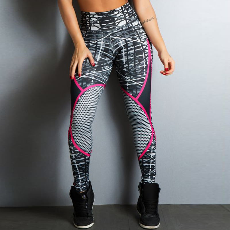 High Waist Elastic Women Digital Printed Fitness Yoga Leggings Workout Pants 