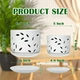 thumbnail image 5 of BUYMAX 6+5 inch  Orchid Pot with Holes, Ceramic Plant Pots with Drainage Holes and Tray,Decorative Indoor Outdoor White Flower pots with Saucers, 5 of 11