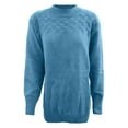thumbnail image 4 of Gyexs Oversized Sweaters for Women Casual Long Sleeve Crewneck Pullover Tops Solid Lightweight Knit Pullover Tops Womens Fall Clothes, Sky Blue, Size XL, 4 of 4