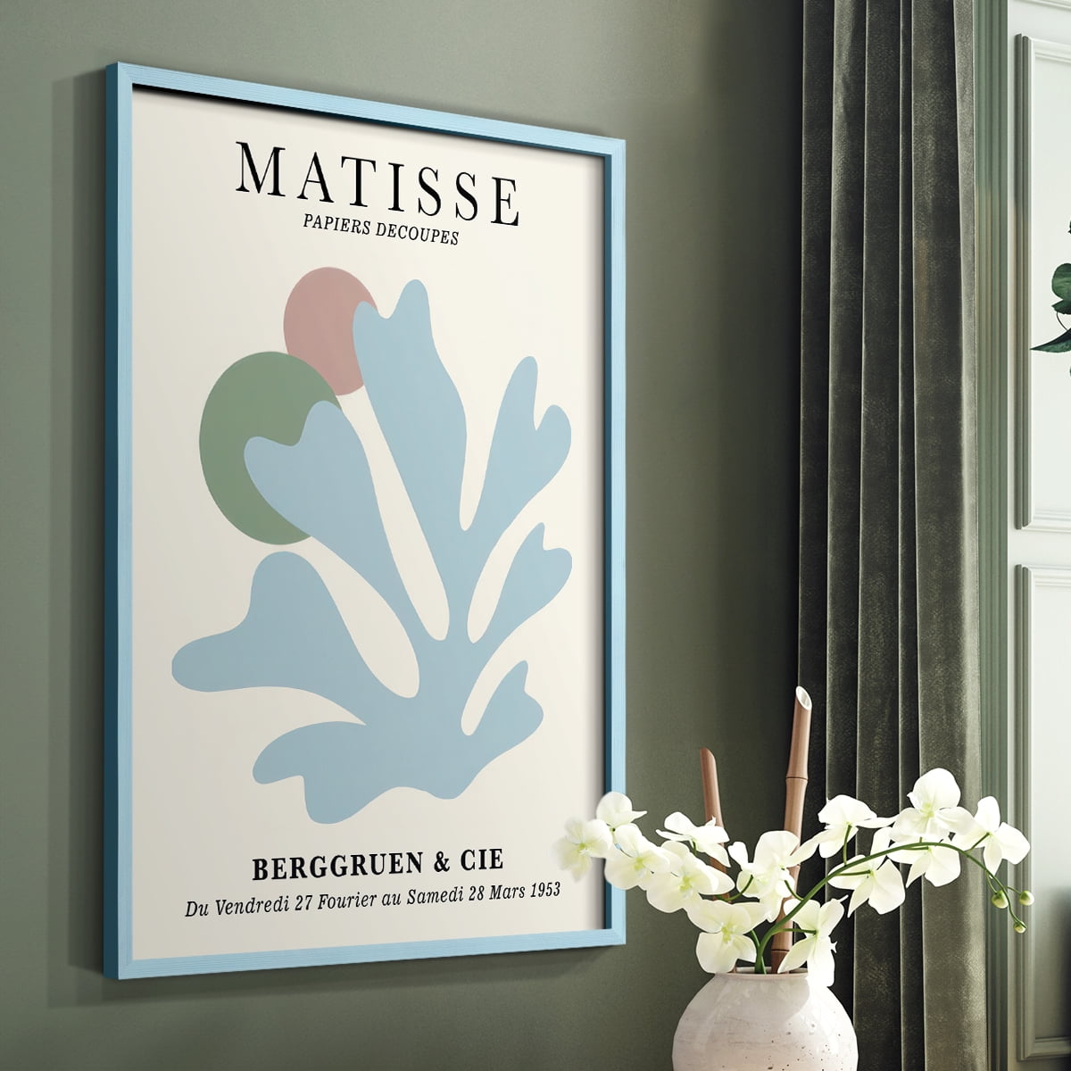 Matisse CLXXXIII Framed Print in Blue Solid Wood 11 x 14 Framed Print