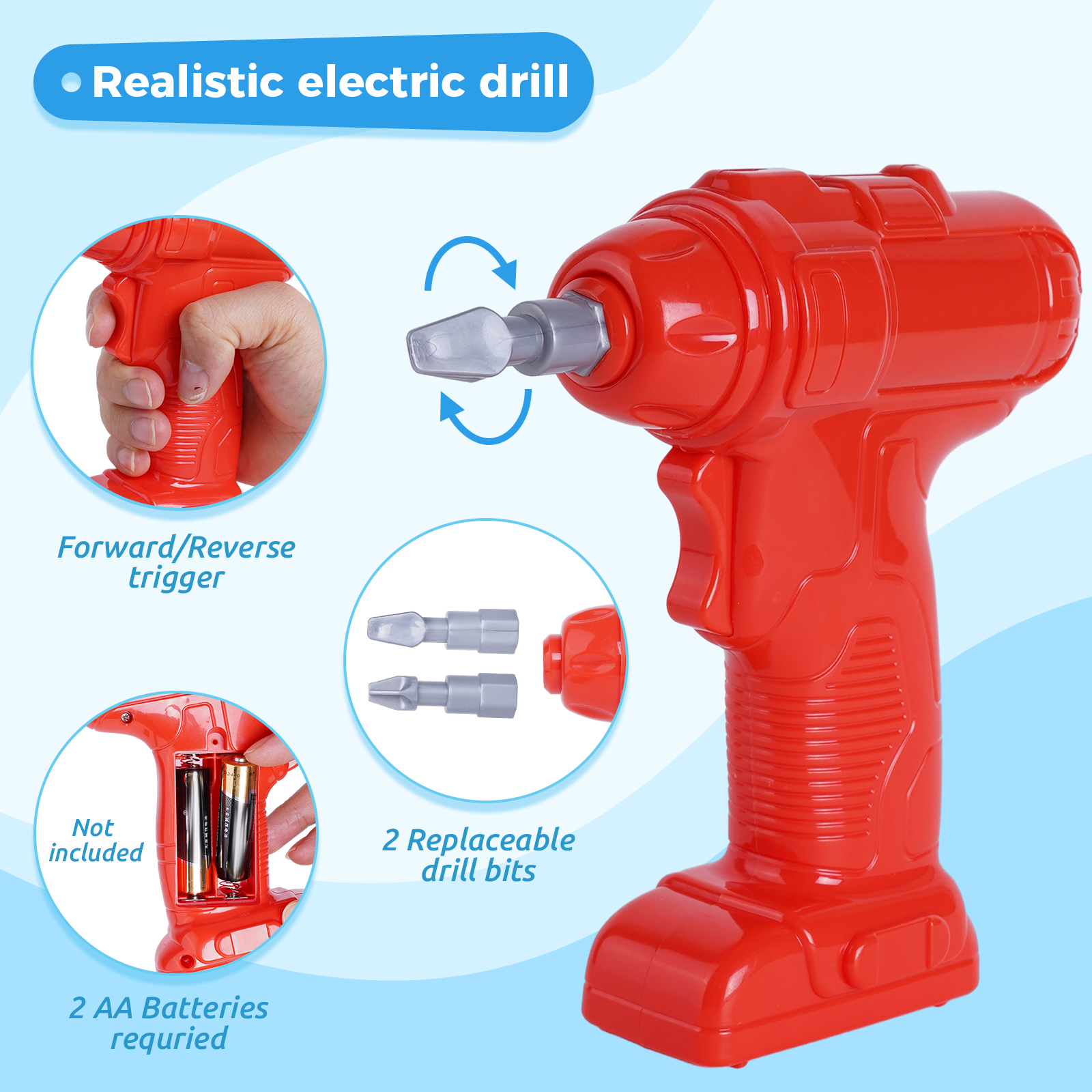Cmdoag Kids Tool Set Bench with Electric Drill photo 2