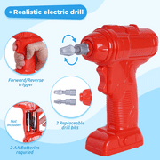 Kids Tool Set Bench, Toddler Tool Set Workbench with Realistic Tools and Electric Drill, STEM Pretend Play Learning Gift Toy for Kids Boys & Girls