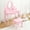 Pink, variant on COZONY Vanity Table and Chair Set w/ Mirror & Drawer, Princess Dresser Organizer for Girls Pretend Play,White