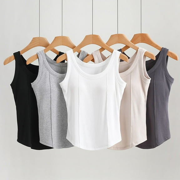 Otvok Womens Summer with Chest Cushion Camisole Bottom Layer Sleeveless Tank Top