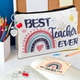 thumbnail image 5 of 18 Pcs Teacher Appreciation Gifts Set, 6 PCS Makeup Cosmetic Bags, 6 PCS Heart-Shaped Keychains with Diamonds and 6 PCS Greeting Card, Valentines Graduation Christmas Gifts for Teacher, 5 of 7