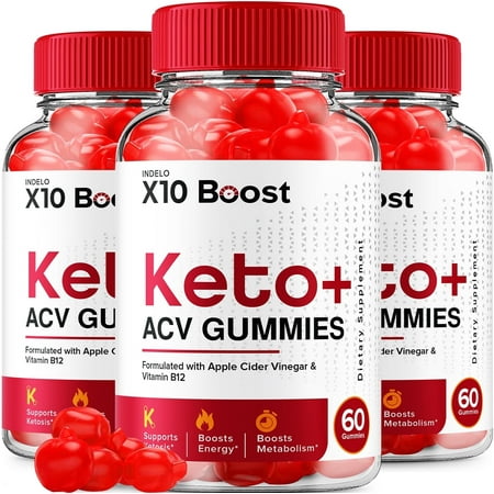 (3 Pack) X10 Boost Keto ACV Gummies, X10 Boost Keto Gummies Advanced Weight Loss, X 10 Keto + ACV Apple Cider Vinegar Supplement, X10Boost, X10Keto Folate Beet Root (180 Gummies)