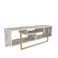 thumbnail image 5 of Asal 47" Modern Metal Wood TV Stand for 55 inch TV Marble White Gold, 5 of 5
