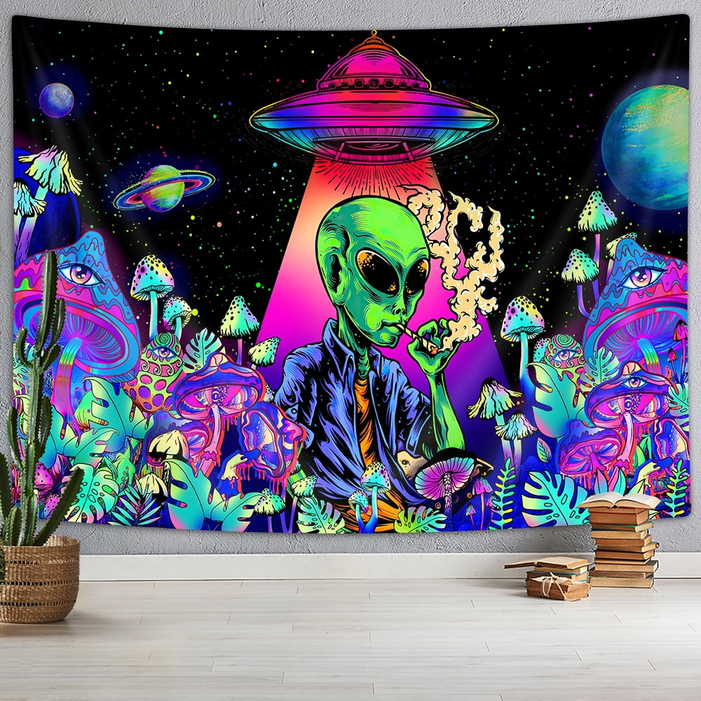 Cool Alien Tapestry Trippy Mushroom UFO Space Nigeria Ubuy