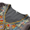 thumbnail image 5 of Higustar Womens Plus Size Tops 3/4 Sleeve V Neck Tunic Shirts Casual Floral Embroidered Loose Summer Fall Blouses Mexican Peasant Cotton Rayon Shirts-054-Gray/H-4XL, 5 of 14