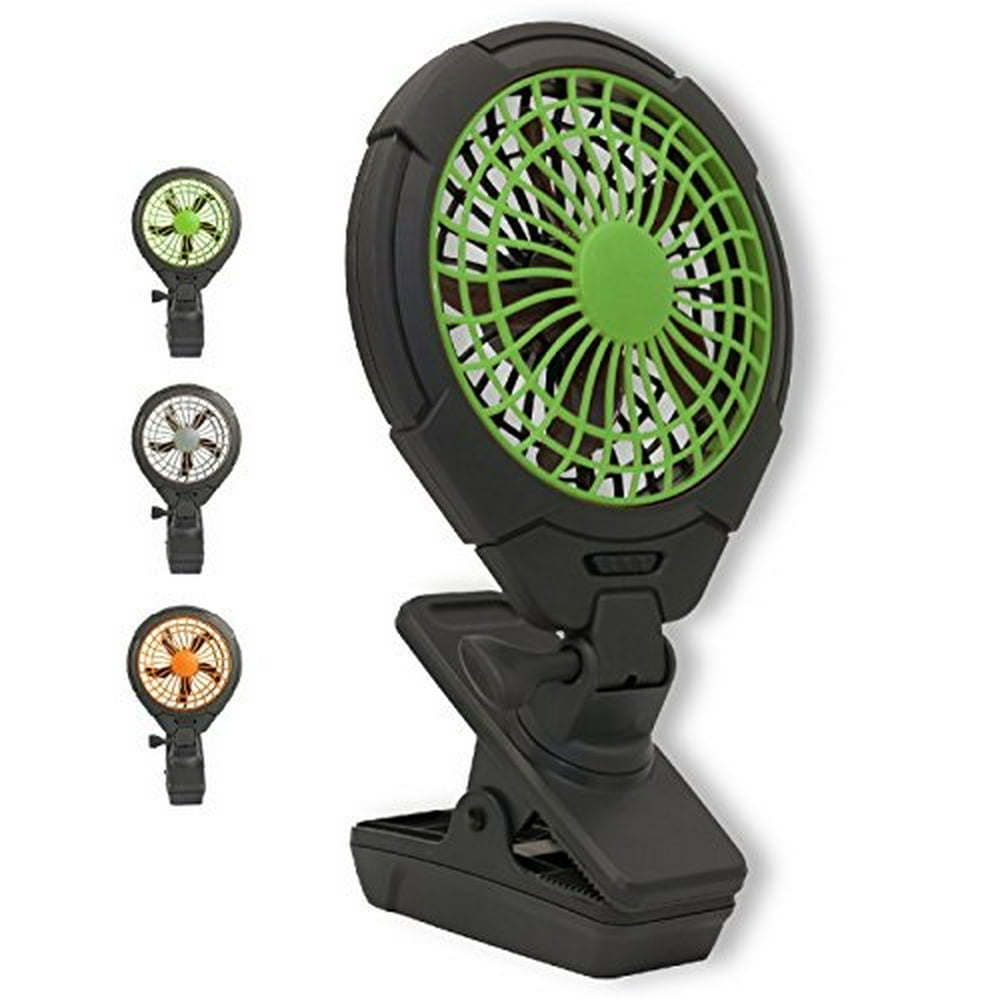 o2cool 5" battery operated clip fan adjustIle, rotating, tilt