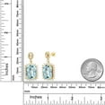 thumbnail image 3 of Gem Stone King 18K Yellow Gold Plated Silver Sky Blue Topaz Dangle Earrings for Women (17.20 Cttw, Gemstone November Birthstone, Octagon Checkerboard 14X10MM), 3 of 4