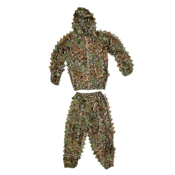 Ghillie Premium hoja 3D adultos niños Ghillie bosque camuflaje chaqueta con capucha pantalones conjunto para ejercicio -