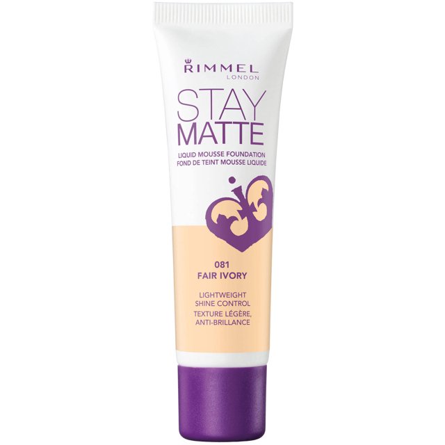 Rimmel Stay Matte Foundation, lightweight, silky formula, light liquid mousse and anti-pollution complex, 24H wear, 100% Cruelty-Free