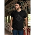 thumbnail image 2 of 3D Triangles Men Black T-Shirt, Male Medium, 2 of 4