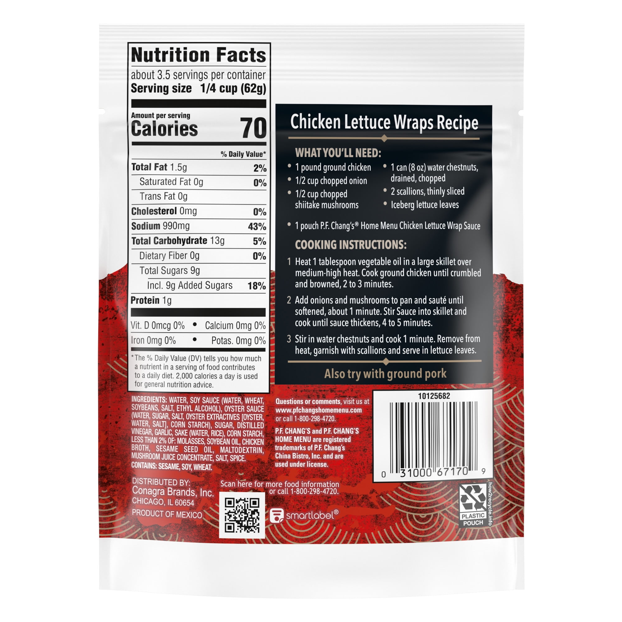 P.F. Chang's Home Menu Chicken Lettuce Wrap Cooking Sauce and Marinade, 8 fl oz.