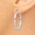 thumbnail image 3 of 14k White Gold 2x3mm Rectangle Tube Hoop 14k White Gold Earrings, 3 of 4