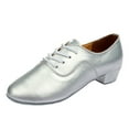 thumbnail image 1 of Men's Leather Shoes Modern Dance Hall Solid Color Lace Up Latin Dance Footwear for Performance and Practice, 1 of 4