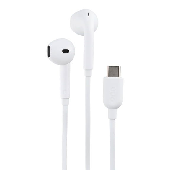 onn Earbuds with USB-C Connector, White