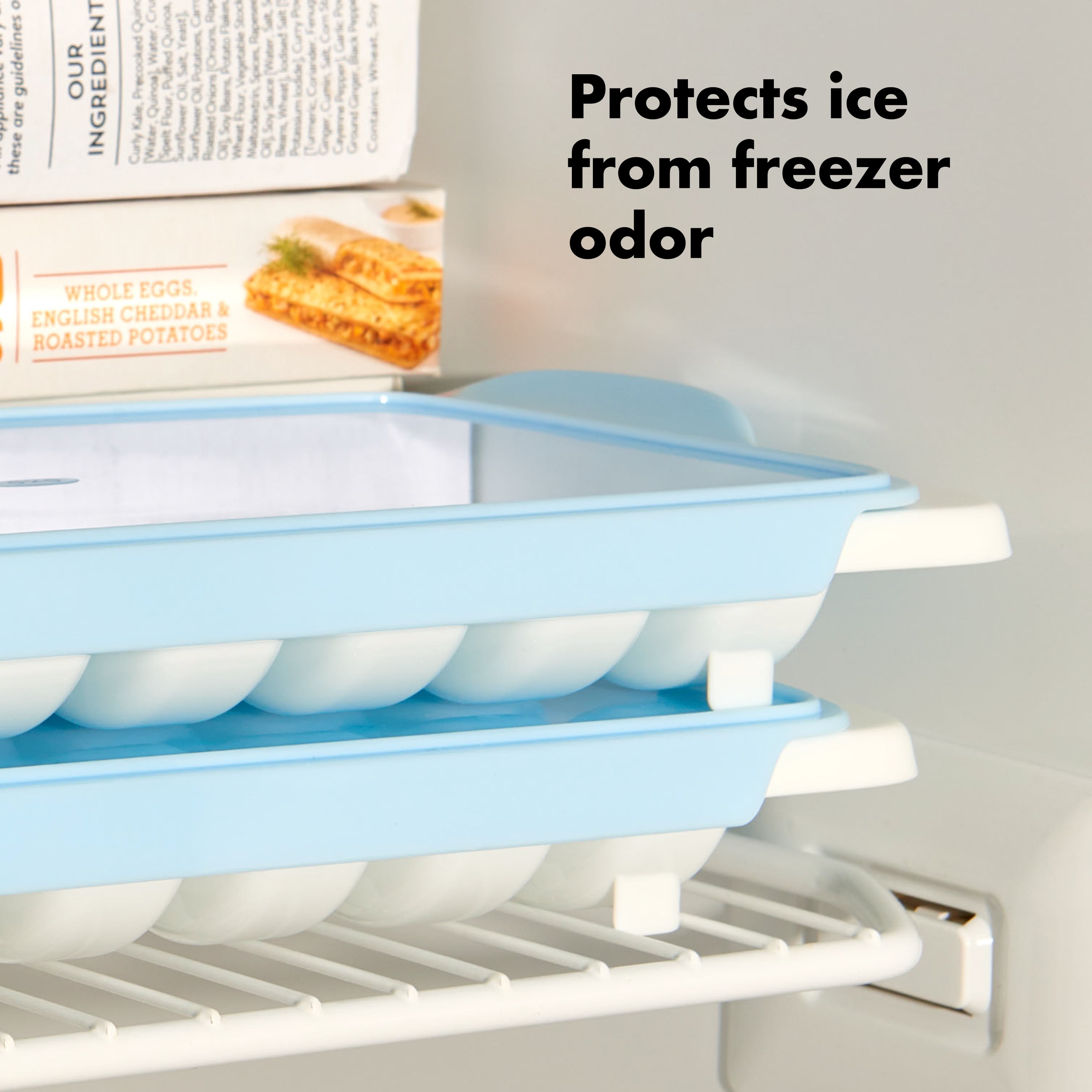(3 pack) OXO Ice Cube Tray with Lid, 2-Pack, Blue