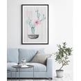 thumbnail image 2 of IDEA4WALL Framed Canvas Art Wall Decor Prickly Pear Cactus with Pink Flower and WOD Panel Botanical Plants Illustrations Realism Decorative Elements for Dorm Home Office - 16"x24", 2 of 4