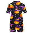 thumbnail image 4 of Kilaqueen Plus Size Pajamas for Women Set Trendy Ghost Pumpkin Graphic Halloween Pajamas Soft Satin Fall Pajamas Women Lightweight Short Pjs Loungewear, 4 of 6