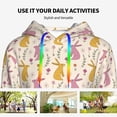 thumbnail image 4 of Wukai Yellow Pueple Rabbit Print Womens Hoodies Fleece Sweatshirts Long Sleeve Sweaters Pullover Fall Outfits Winter Clothes-Small, 4 of 7