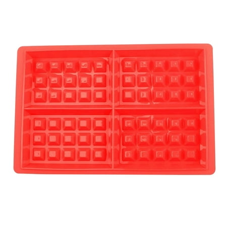 

Silicone Square Shaped Waffle Maker DIY Square Non Stick Aluminium Alloy Cake Mold Mould for Chef Baker（Red）