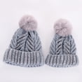 thumbnail image 3 of Awdenio Beanies Hats Mom And Baby Rhinestone Knitting Wool Hemming Hat Keep Warm Winter Ball Hat Cap, 3 of 4