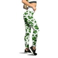 thumbnail image 1 of MKLEKYY Leggings para mujer, pantalones verdes con estampado de buena suerte de Paddystripes para mujer, leggings ajustados para yoga, correr, gimnasio, 1 of 4