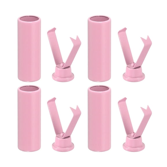 Metal Shoe Lace Tips, 4Pcs Shoelace Head, Cylindrical Tips Cord End Replacement for Shoestring (Pink)