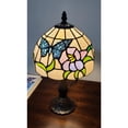 thumbnail image 3 of 15" Tiffany Style Stained Glass Blue Butterfly Table Lamp, 3 of 6