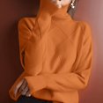 thumbnail image 6 of Women'S Turtle Neck Sweater Fall Winter Long Sleeve Chunky Knitted Trendy Pullover Tops Chocolate Color L, 6 of 9