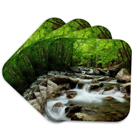 3drose, Tennessee, Great Smoky Mountains National Park. Little Pigeon River., Set of 4 Coasters - Soft