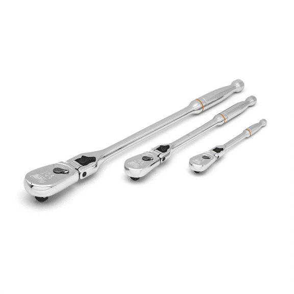GEARWRENCH 3 Pc. 1/4", 3/8" & 1/2" Drive 90 Tooth Flex Head Ratchet Set - 81276T
